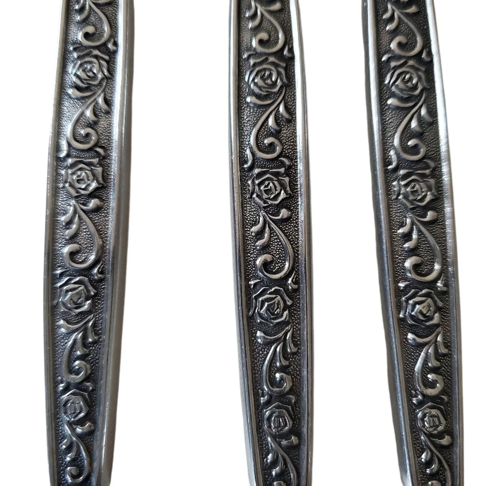 Granada Rose Japan‎ Dinner Knife Stainless Set Of 4 Floral Vintage Flatware